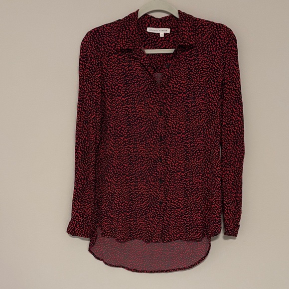 MELISSA NEPTON Tops - Melissa Newton animal print button down blouse size petite small
